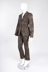 Recess Los Angeles Vintage Moschino Cheetah Print Stretch Suit Blazer Pant Set