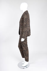 Recess Los Angeles Vintage Moschino Cheetah Print Stretch Suit Blazer Pant Set