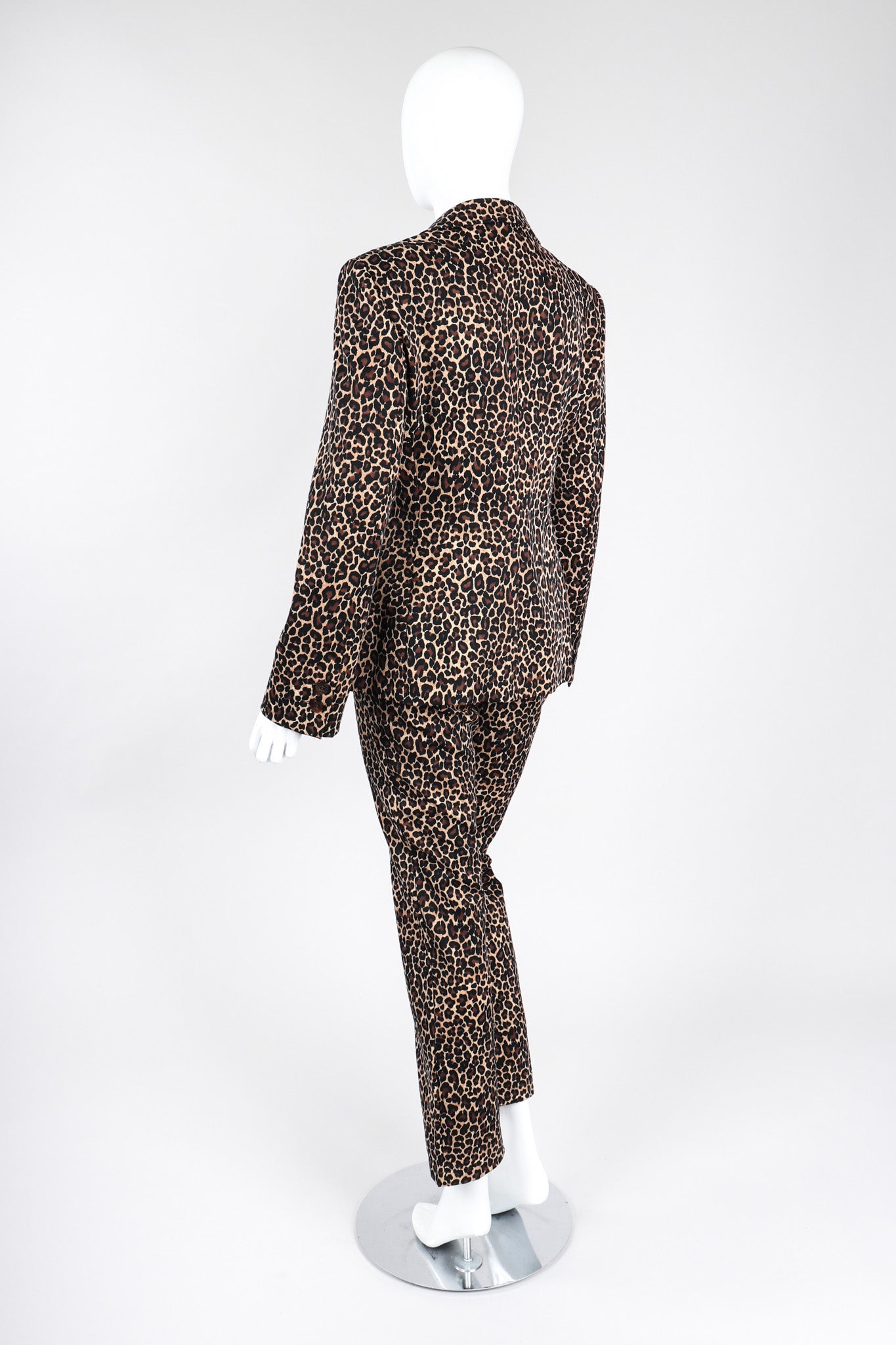 Recess Los Angeles Vintage Moschino Cheetah Print Stretch Suit Blazer Pant Set