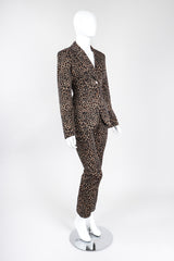 Recess Los Angeles Vintage Moschino Cheetah Print Stretch Suit Blazer Pant Set