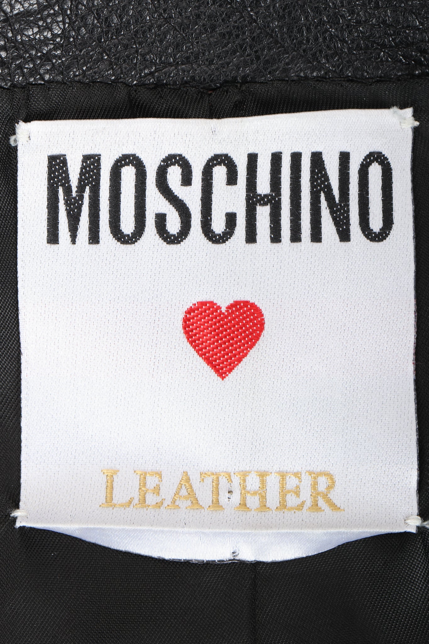 Vintage Moschino Leather Tassel Vest on Mannequin label at Recess Los Angeles