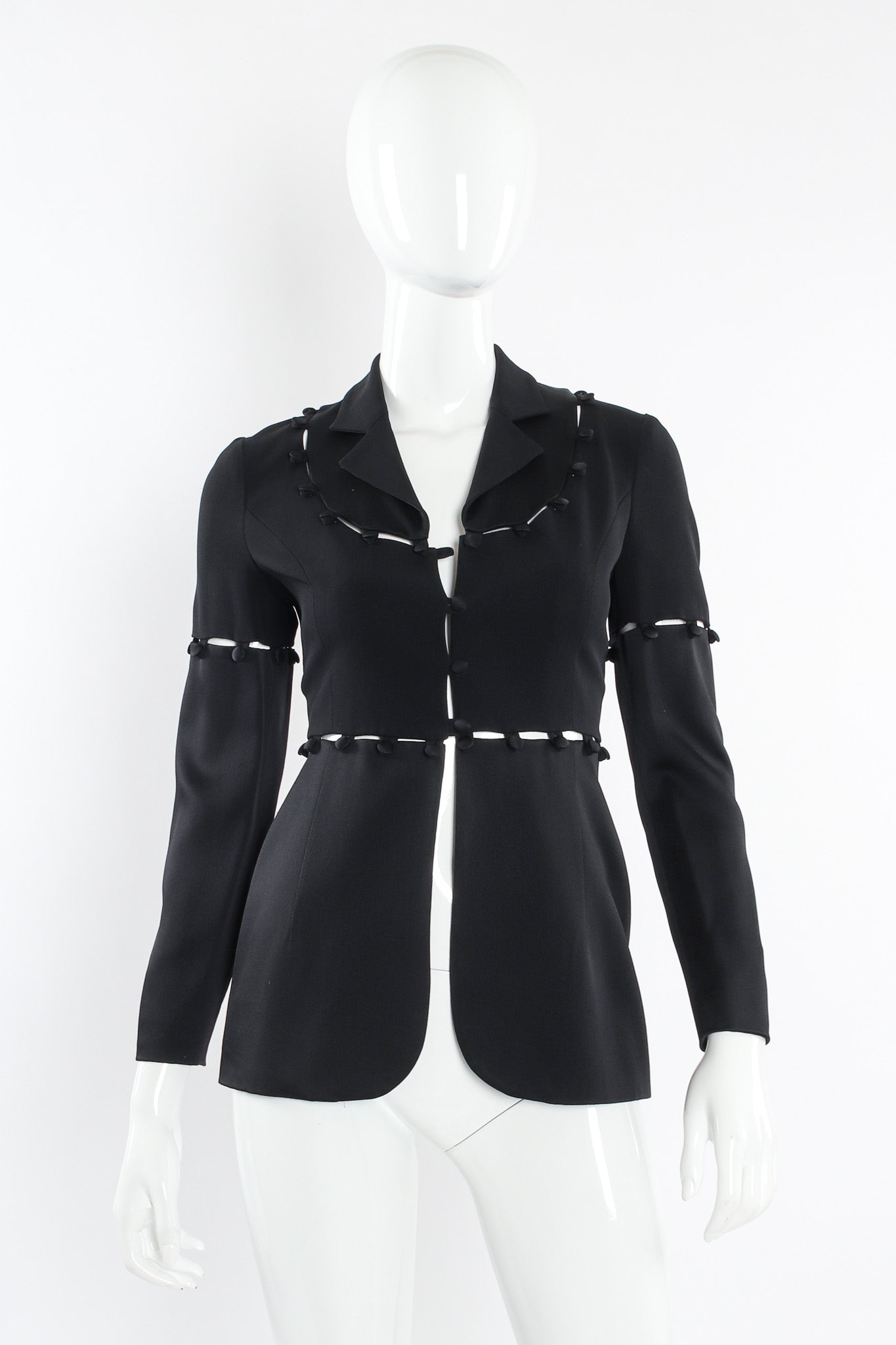 Vintage Moschino Convertible Button Jacket mannequin front @ Recess LA
