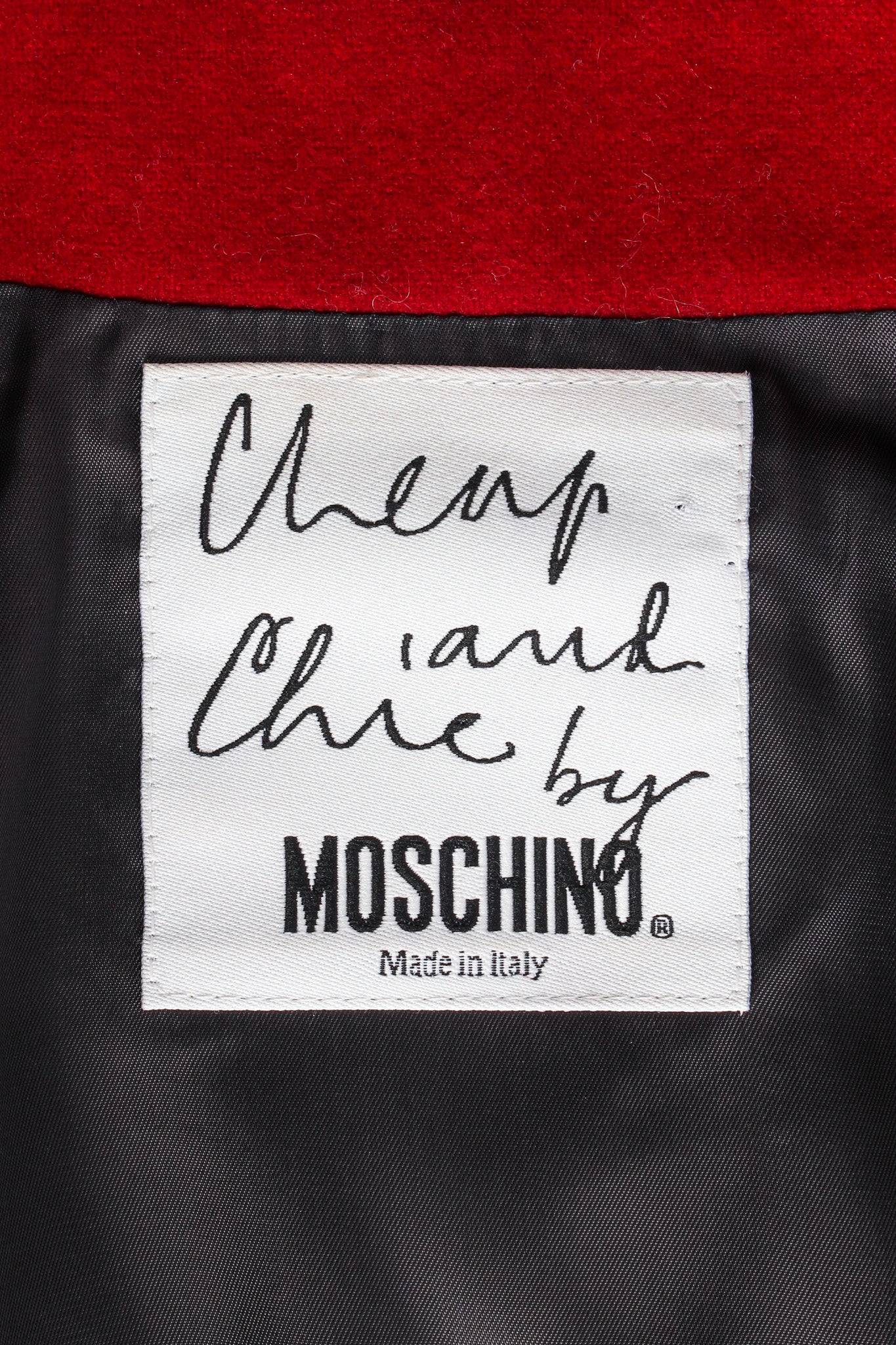 Vintage Moschino Face Expressions Acorn Wool Jacket tag @ Recess LA