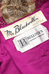 Recess Los Angeles Vintage Mr Blackwell Metallic Fur-Trimmed Golden Brocade Long Coat