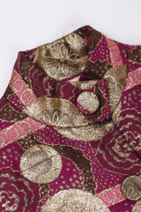 Recess Los Angeles Vintage Mr Blackwell Metallic Fur-Trimmed Golden Brocade Long Coat