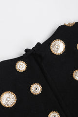 Recess Los Angeles Vintage Mr. Blackwell Gold Applique Shift Dress & Shawl Set