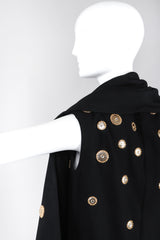 Recess Los Angeles Vintage Mr. Blackwell Gold Applique Shift Dress & Shawl Set