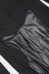 Mugler Black Leather and Wool Tail Coat, Close Up View At Recess Vintage