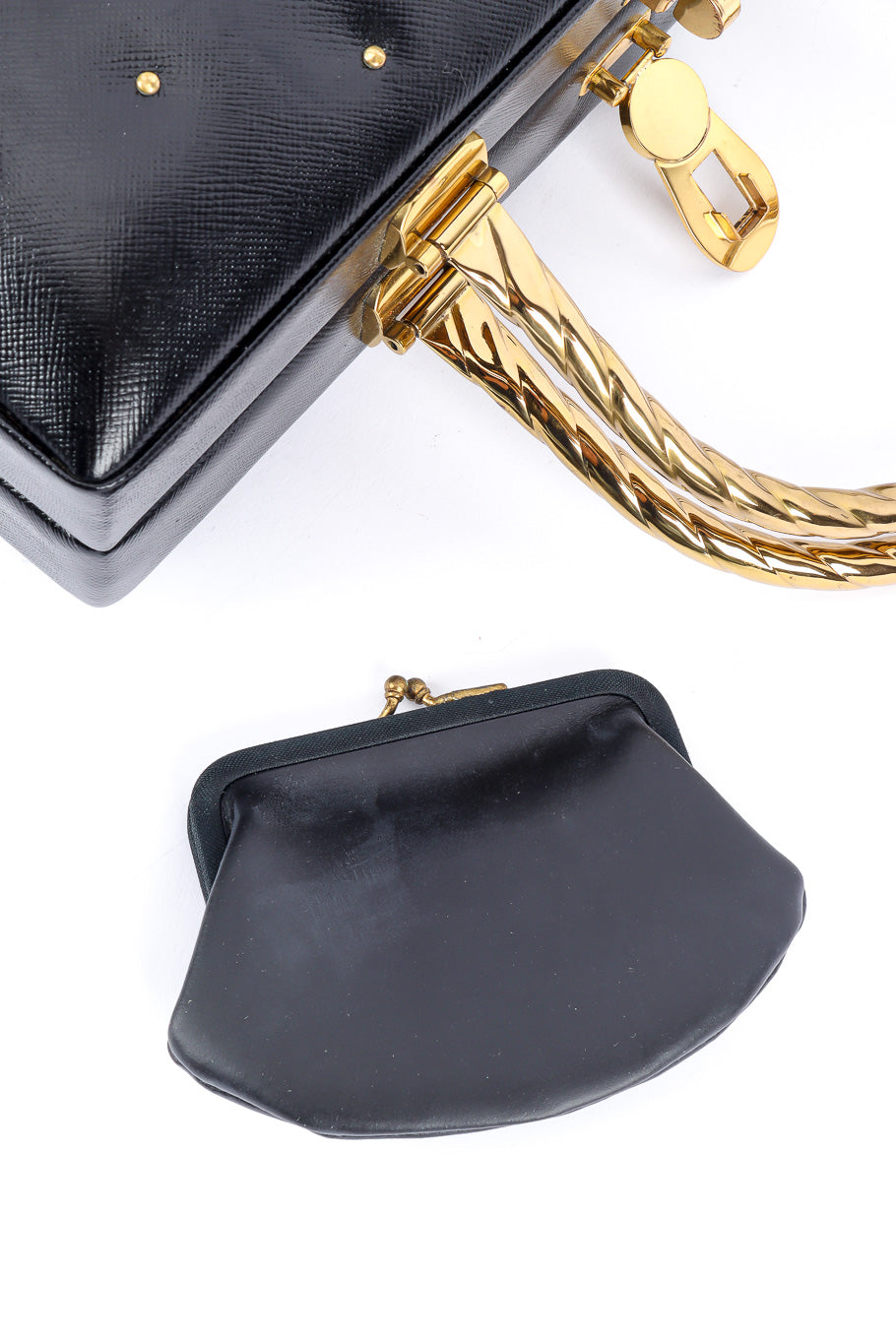 Murray Kruger studded zipperette box bag with coin purse product shot @recessla