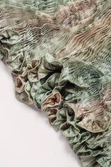 Recess Los Angeles Vintage Patricia Lester Ocean Seagrass Pleated Silk Dress