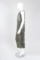 Recess Los Angeles Vintage Patricia Lester Ocean Seagrass Pleated Silk Dress