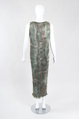 Recess Los Angeles Vintage Patricia Lester Ocean Seagrass Pleated Silk Dress