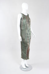 Recess Los Angeles Vintage Patricia Lester Ocean Seagrass Pleated Silk Dress