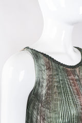 Recess Los Angeles Vintage Patricia Lester Ocean Seagrass Pleated Silk Dress