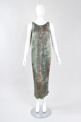 Recess Los Angeles Vintage Patricia Lester Ocean Seagrass Pleated Silk Dress