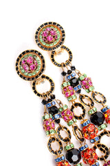 Vintage Rainbow Rhinestone Ball Drop Earrings detail at Recess Los Angeles