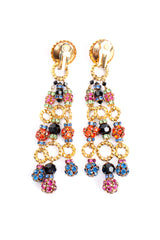 Vintage Rainbow Rhinestone Ball Drop Earrings backside at Recess Los Angeles
