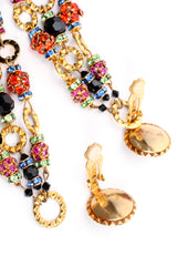Vintage Rainbow Rhinestone Ball Drop Earrings clip detail at Recess Los Angeles
