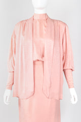 Recess Designer Consignment Vintage Millennial Pink Silk Three-Piece Halter Skirt Set Los Angeles Resale