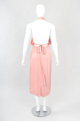 Recess Designer Consignment Vintage Millennial Pink Silk Three-Piece Halter Skirt Set Los Angeles Resale