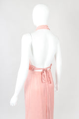 Recess Designer Consignment Vintage Millennial Pink Silk Three-Piece Halter Skirt Set Los Angeles Resale