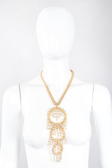 Tiered Pearl Hoop Pendant