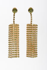 Recess Los Angeles Vintage Unsigned Crystal Rhinestone Cage Cuboid Earrings