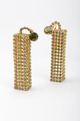 Recess Los Angeles Vintage Unsigned Crystal Rhinestone Cage Cuboid Earrings