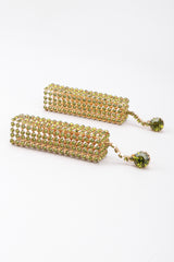 Recess Los Angeles Vintage Unsigned Crystal Rhinestone Cage Cuboid Earrings