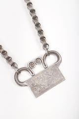 Recess Designer Consignment Vintage Alexis Kirk Unsigned Silver Pewter Egyptian Revival Collar Necklace Los Angeles Resale