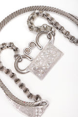 Recess Designer Consignment Vintage Alexis Kirk Unsigned Silver Pewter Egyptian Revival Collar Necklace Los Angeles Resale