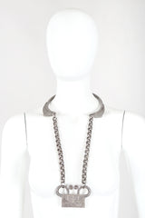 Recess Designer Consignment Vintage Alexis Kirk Unsigned Silver Pewter Egyptian Revival Collar Necklace Los Angeles Resale