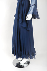 Recess Designer Consignment Vintage Sheer Silk Chiffon Wrap Top Skirt Set Los Angeles Resale