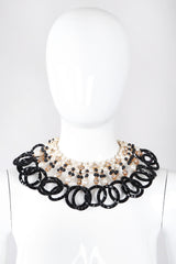 Recess Los Angeles Vintage Pearl Lucite Ring Collar Necklace