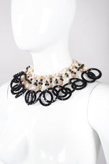 Recess Los Angeles Vintage Pearl Lucite Ring Collar Necklace