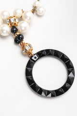 Recess Los Angeles Vintage Pearl Lucite Ring Collar Necklace