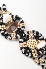 Recess Los Angeles Vintage Beaded Button Fringe Clip On Earrings