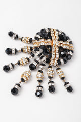 Recess Los Angeles Vintage Beaded Button Fringe Clip On Earrings