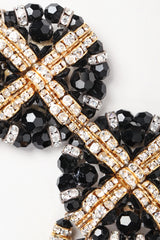 Recess Los Angeles Vintage Beaded Button Fringe Clip On Earrings