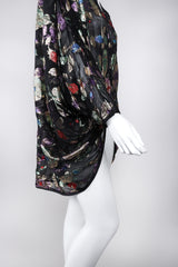 Recess Los Angeles Vintage Jerri Sherman Sheer Floral Metallic Lamé  Batwing Cocoon Cardigan Jacket