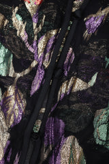 Recess Los Angeles Vintage Jerry Sherman Sheer Metallic Lamé Floral Cocoon Cardigan Jacket