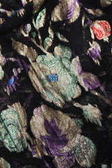 Recess Los Angeles Vintage Jerry Sherman Sheer Metallic Lamé Floral Cocoon Cardigan Jacket