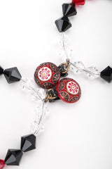 Recess Los Angeles Vintage Unsigned Crystal Bead Hoop Earrings