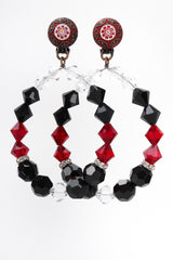 Recess Los Angeles Vintage Unsigned Crystal Bead Hoop Earrings