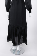 Recess Los Angeles Vintage Egyptian Beaded Collar Silk Chiffon Dress