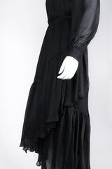 Recess Los Angeles Vintage Egyptian Beaded Collar Silk Chiffon Dress