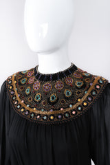 Recess Los Angeles Vintage Egyptian Beaded Collar Silk Chiffon Dress