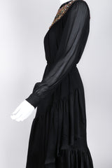 Recess Los Angeles Vintage Egyptian Beaded Collar Silk Chiffon Dress