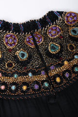 Recess Los Angeles Vintage Egyptian Beaded Collar Silk Chiffon Dress
