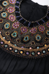 Recess Los Angeles Vintage Egyptian Beaded Collar Silk Chiffon Dress